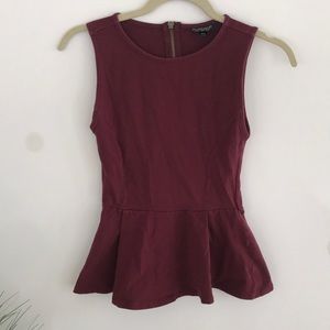 TOPSHOP burgundy flow tank